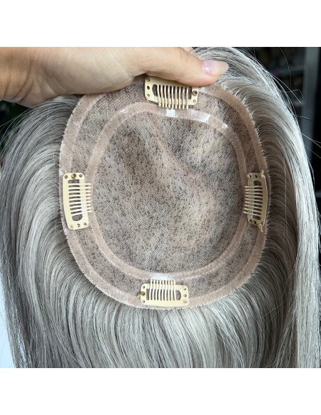 Topper Natalia 03 – lekki srebrzysty topper z włosów europejskich