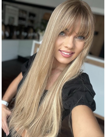 MILENA 70 CM Z GRZYWKĄ DŁUGI TOPPER Z WŁOSÓW NATURALNYCH  PREMIUM