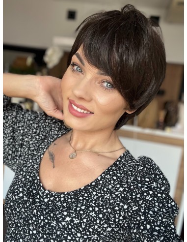 Amber Dark Chocolate-Peruka z włosów syntetycznych NAH