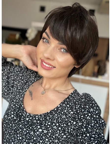 Amber Dark Chocolate-Peruka z włosów syntetycznych NAH