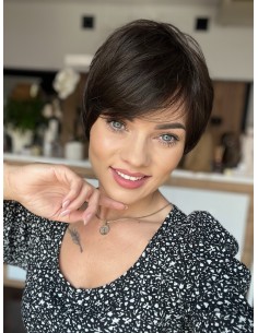 Amber Dark Chocolate-Peruka z włosów syntetycznych NAH