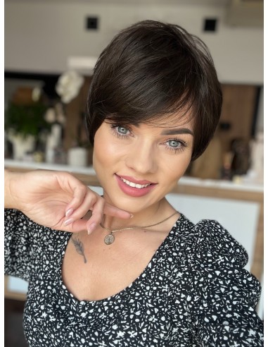 Amber Dark Chocolate-Peruka z włosów syntetycznych NAH