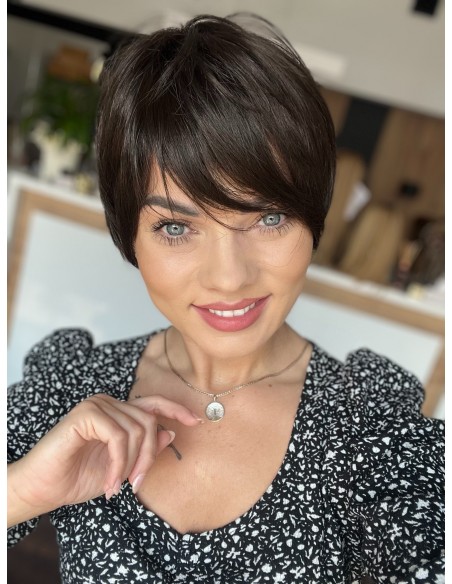 Amber Dark Chocolate-Peruka z włosów syntetycznych NAH