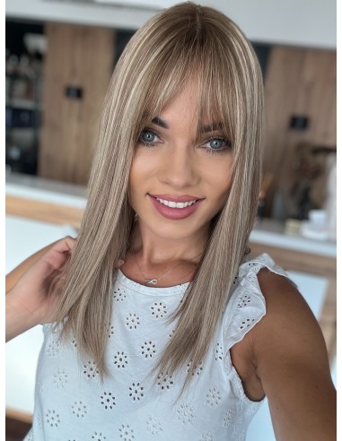 "PRIMA 40-45 CM  TOPPER Z WŁOSÓW NATURALNYCH  Z GRZYWKĄ