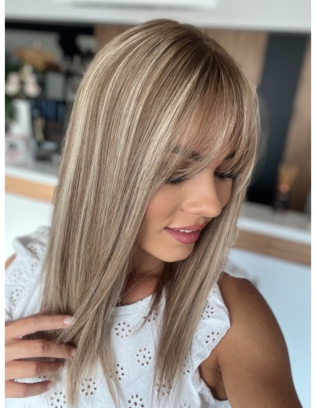 "PRIMA 40-45 CM  TOPPER Z WŁOSÓW NATURALNYCH  Z GRZYWKĄ