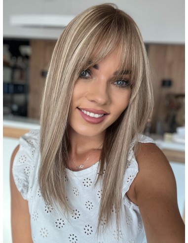 "PRIMA 40-45 CM  TOPPER Z WŁOSÓW NATURALNYCH  Z GRZYWKĄ