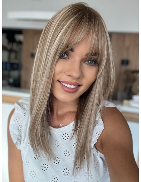 "PRIMA 40-45 CM  TOPPER Z WŁOSÓW NATURALNYCH  Z GRZYWKĄ