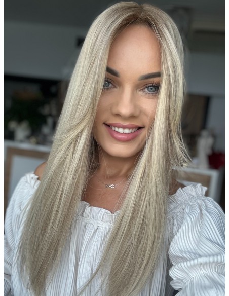 VELIRA 45-50 CM "DŁUGI TOPPER Z WŁOSÓW NATURALNYCH Z GRZYWKĄ HOLLYWOOD