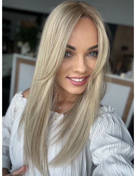 VELIRA 45-50 CM "DŁUGI TOPPER Z WŁOSÓW NATURALNYCH Z GRZYWKĄ HOLLYWOOD