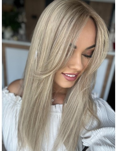 VELIRA 45-50 CM "DŁUGI TOPPER Z WŁOSÓW NATURALNYCH Z GRZYWKĄ HOLLYWOOD