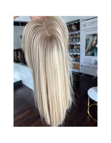 VELIRA 45-50 CM "DŁUGI TOPPER Z WŁOSÓW NATURALNYCH Z GRZYWKĄ HOLLYWOOD