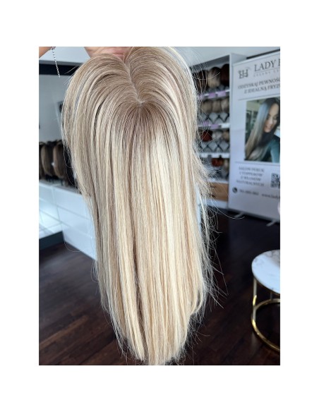 VELIRA 45-50 CM "DŁUGI TOPPER Z WŁOSÓW NATURALNYCH Z GRZYWKĄ HOLLYWOOD