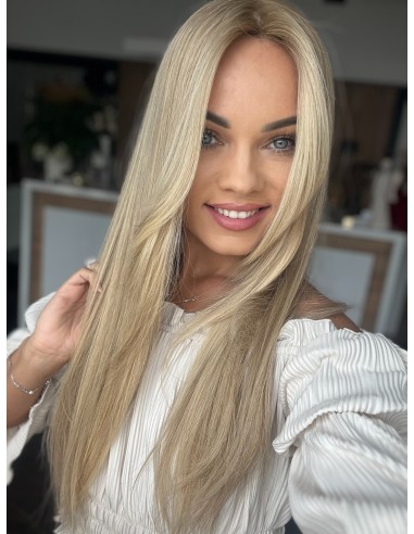 VELIRA 55-60 CM "DŁUGI TOPPER Z WŁOSÓW NATURALNYCH Z GRZYWKĄ HOLLYWOOD