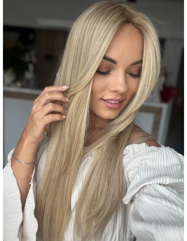 VELIRA 55-60 CM "DŁUGI TOPPER Z WŁOSÓW NATURALNYCH Z GRZYWKĄ HOLLYWOOD