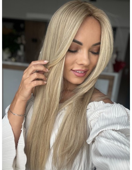 VELIRA 55-60 CM "DŁUGI TOPPER Z WŁOSÓW NATURALNYCH Z GRZYWKĄ HOLLYWOOD