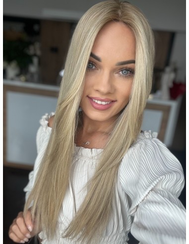 VELIRA 55-60 CM "DŁUGI TOPPER Z WŁOSÓW NATURALNYCH Z GRZYWKĄ HOLLYWOOD