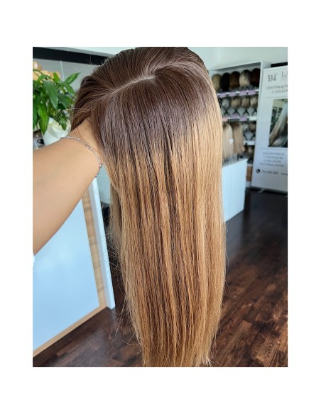 "JUSTI 55 CM Z GRZYWKĄ" DŁUGI TOPPER Z WŁOSÓW NATURALNYCH