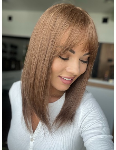 "ELURA" 40-45  PERUKA Z WŁOSÓW NATURALNYCH Z GRZYWKĄ