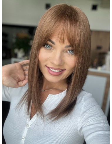 "ELURA" 40-45  PERUKA Z WŁOSÓW NATURALNYCH Z GRZYWKĄ