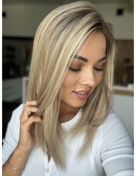 "ANIA 40 CM "M"  "LACE FRONT PERUKA Z WŁOSÓW NATURALNYCH  PREMIUM