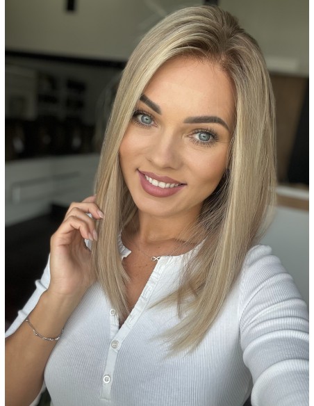 "ANIA 40 CM "M"  "LACE FRONT PERUKA Z WŁOSÓW NATURALNYCH  PREMIUM