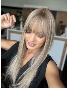 "LILA  50-55  z grzywką"TOPPER Z WŁOSÓW NATURALNYCH