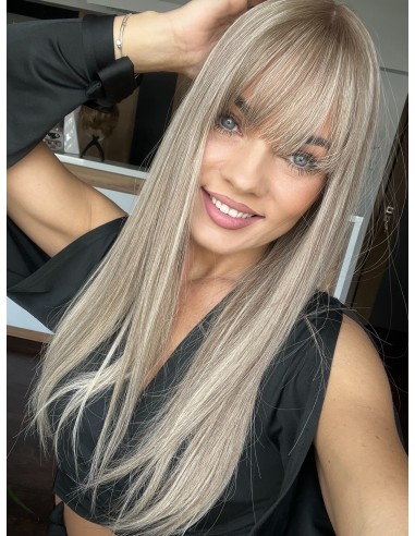 "LILA  50-55  z grzywką"TOPPER Z WŁOSÓW NATURALNYCH