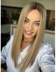 "MILENA 45CM "S"  "DŁUGA PERUKA Z WŁOSÓW NATURALNYCH  PREMIUM  -MIKROSKÓRA 2