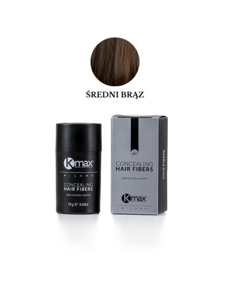 Kmax Mikrowłókna do Włosów Zagęszczanie Włosów 15g-średni brąz