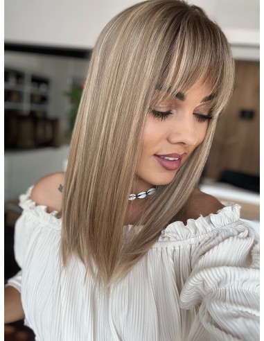 MILENA 40-45 CM  Z GRZYWKĄ TOPPER Z WŁOSÓW NATURALNYCH  PREMIUM