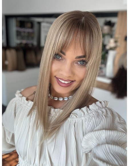 MILENA 40-45 CM  Z GRZYWKĄ TOPPER Z WŁOSÓW NATURALNYCH  PREMIUM