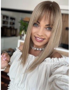 MILENA 40-45 CM  Z GRZYWKĄ TOPPER Z WŁOSÓW NATURALNYCH  PREMIUM 2