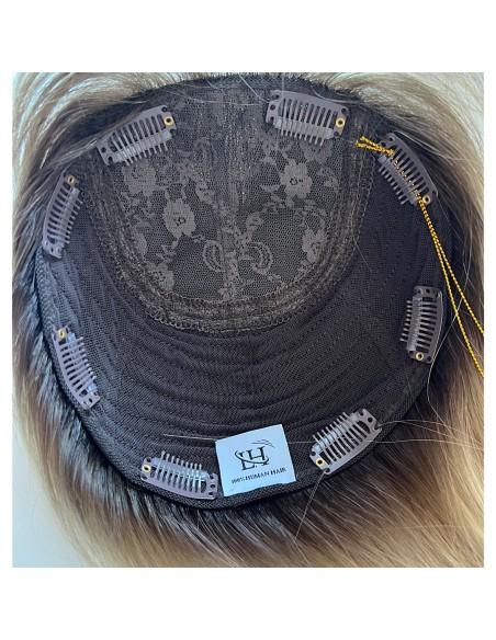 MILENA 40-45 CM  Z GRZYWKĄ TOPPER Z WŁOSÓW NATURALNYCH  PREMIUM