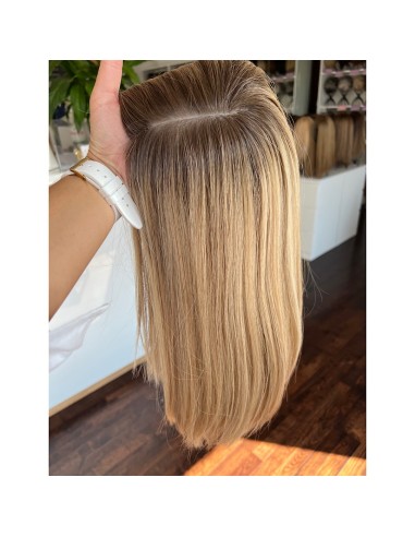 MILENA 40CM "M" DŁUGA PERUKA Z WŁOSÓW NATURALNYCH  PREMIUM  -MIKROSKÓRA