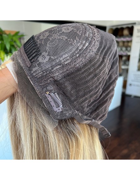 MILENA 40CM "M" DŁUGA PERUKA Z WŁOSÓW NATURALNYCH  PREMIUM  -MIKROSKÓRA