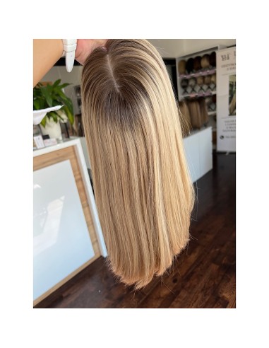 "MILENA 45CM "S"  "DŁUGA PERUKA Z WŁOSÓW NATURALNYCH  PREMIUM  -MIKROSKÓRA