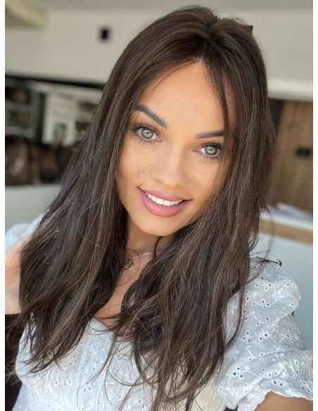 "SIA 45" PERUKA Z WŁOSÓW NATURALNYCH FALOWANYCH "M"