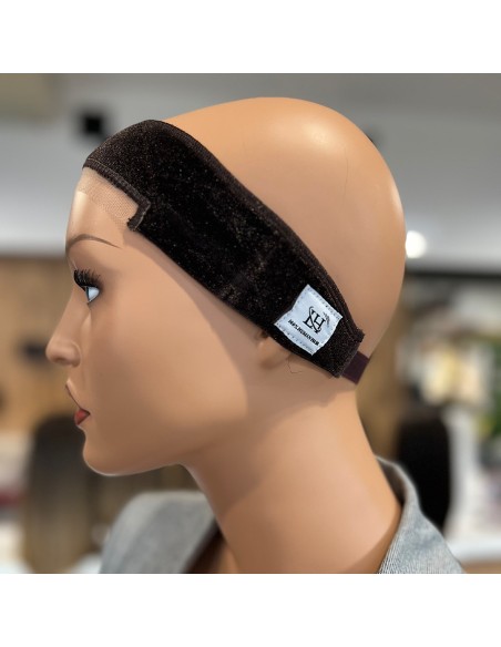 Opaska welurowa pod perukę lace front-ciemny brąz
