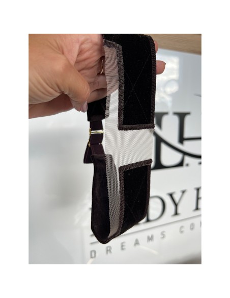 Opaska welurowa pod perukę lace front-ciemny brąz