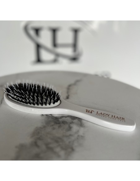 Szczotka do peruk i topperów  z włosów naturalnych  z włosia dzika Lady Hair