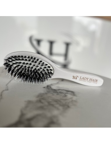 Szczotka do peruk i topperów  z włosów naturalnych  z włosia dzika Lady Hair