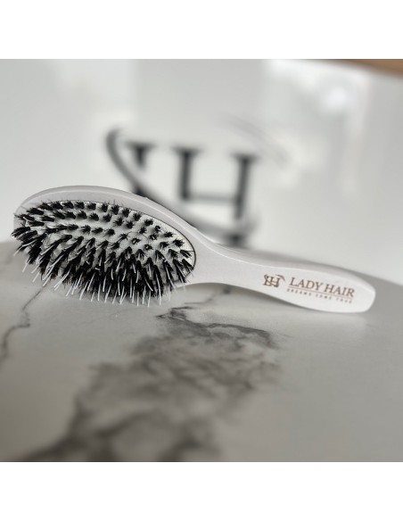 Szczotka do peruk i topperów  z włosów naturalnych  z włosia dzika Lady Hair
