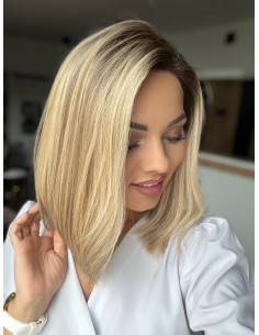 MILENA 35  LACE FRONT PERUKA Z WŁOSÓW NATURALNYCH  PREMIUM   "M"