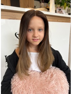 Peruka dziecięca z włosów naturalnych – ombre, lace front