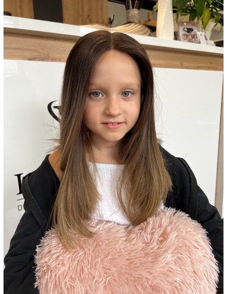 Peruka dziecięca z włosów naturalnych – ombre, lace front