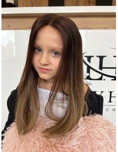 Peruka dziecięca z włosów naturalnych – ombre, lace front 2
