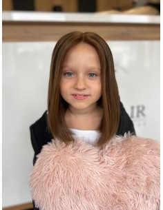 Peruka dziecięca 40 cm – włosy naturalne, ombre brąz–blond