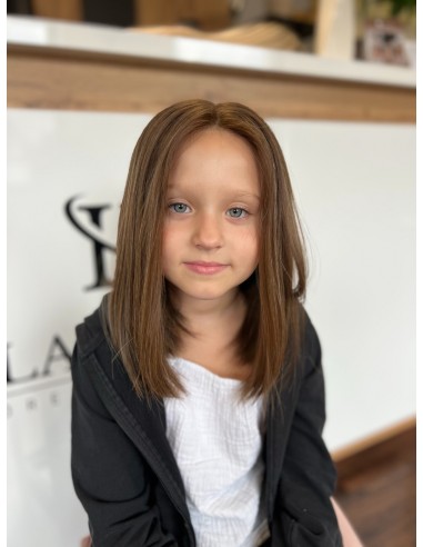 Peruka dziecięca 40 cm – włosy naturalne, ombre brąz–blond