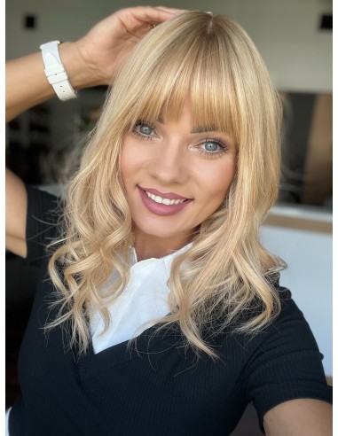 Topper Sheila 40–45 cm – blond z odrostem i grzywką, włosy naturalne