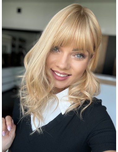 Topper Sheila 40–45 cm – blond z odrostem i grzywką, włosy naturalne